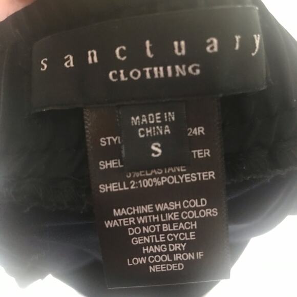 Sanctuary Blue Black Pull On Polyester Pants Women’s Size Small - Picture 6 of 7